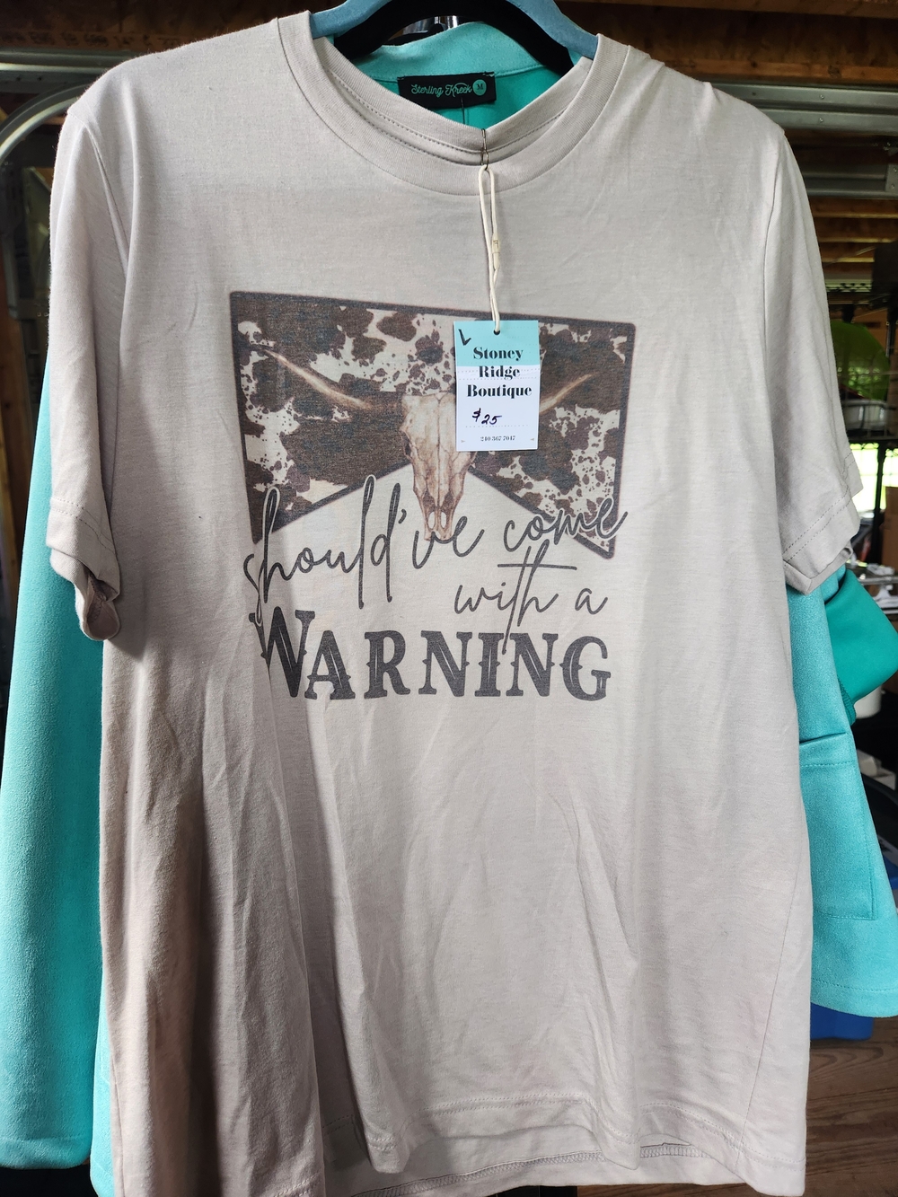 Should've Come With a Warning Graphic Tee - Beige